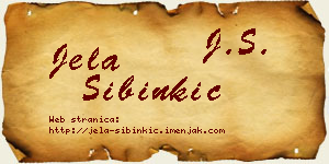 Jela Sibinkić vizit kartica